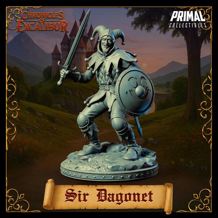 Sir Dagonet, Jester Knight - Chronicles of Excalibur - Unpainted Miniature
