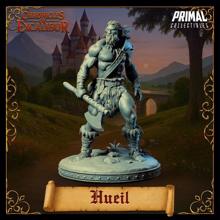 Hueil, Barbarian - Chronicles of Excalibur - Unpainted Miniature
