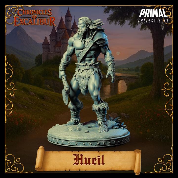 Hueil, Barbarian - Chronicles of Excalibur - Unpainted Miniature