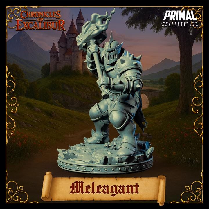 Cursed Warrior, Meleagant - Chronicles of Excalibur - Unpainted Miniature