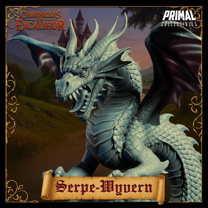 Wyvern, Serpent Dragon - Chronicles of Excalibur - Unpainted Miniature