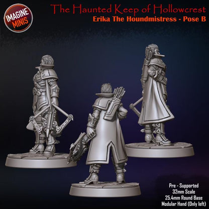Erika, the Hound Mistress - 32mm Scale - Unpainted Miniature