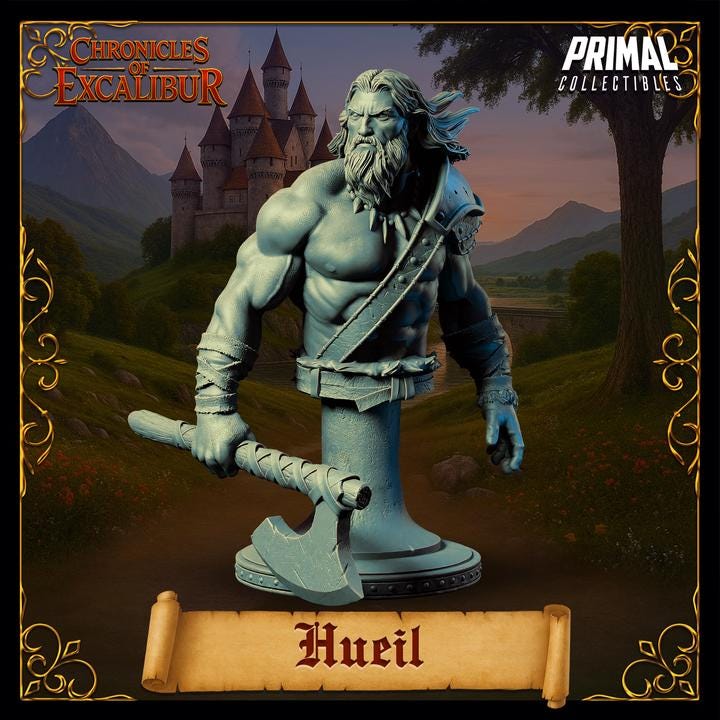 Hueil, Barbarian Warrior - Miniature Bust