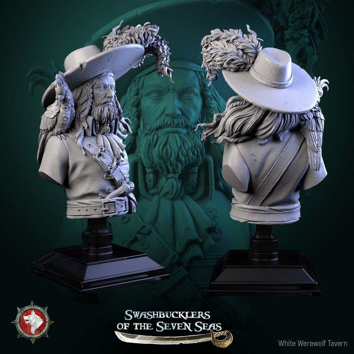 Captain Aurelius Drake - Unpainted Miniature Bust