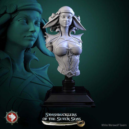 Delphinid Raider - Unpainted Miniature Bust