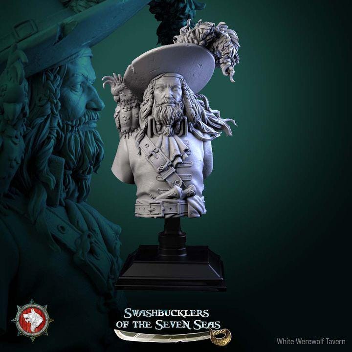 Captain Aurelius Drake - Unpainted Miniature Bust