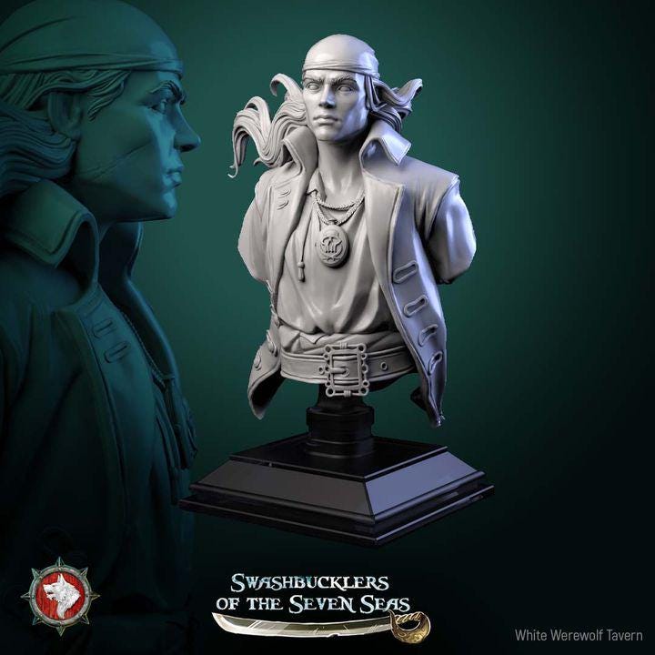 Pirate Deckhand - Unpainted Miniature Bust