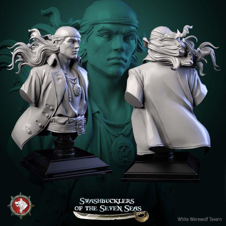 Pirate Deckhand - Unpainted Miniature Bust