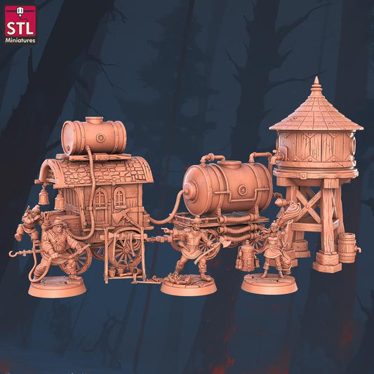 Firefighters Set - 32mm Scale - Unpainted Miniature