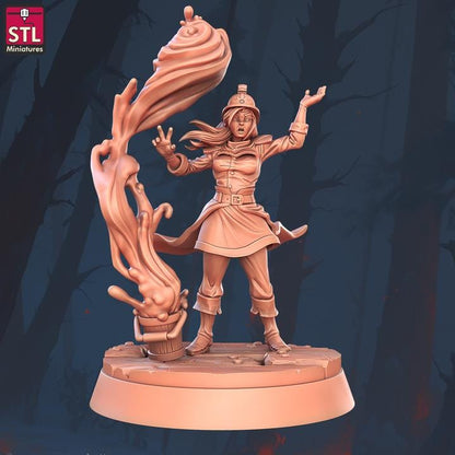Firefighters Set - 32mm Scale - Unpainted Miniature