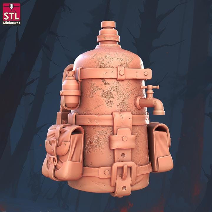 Firefighters Set - 32mm Scale - Unpainted Miniature