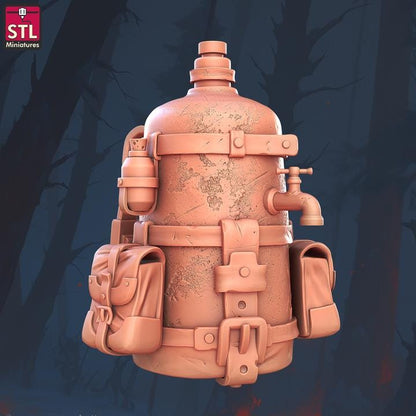 Firefighters Set - 32mm Scale - Unpainted Miniature