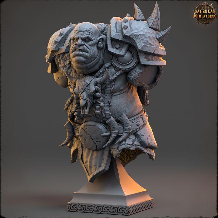 Rundok Skysmasher, Ogre - Unpainted Miniature Bust