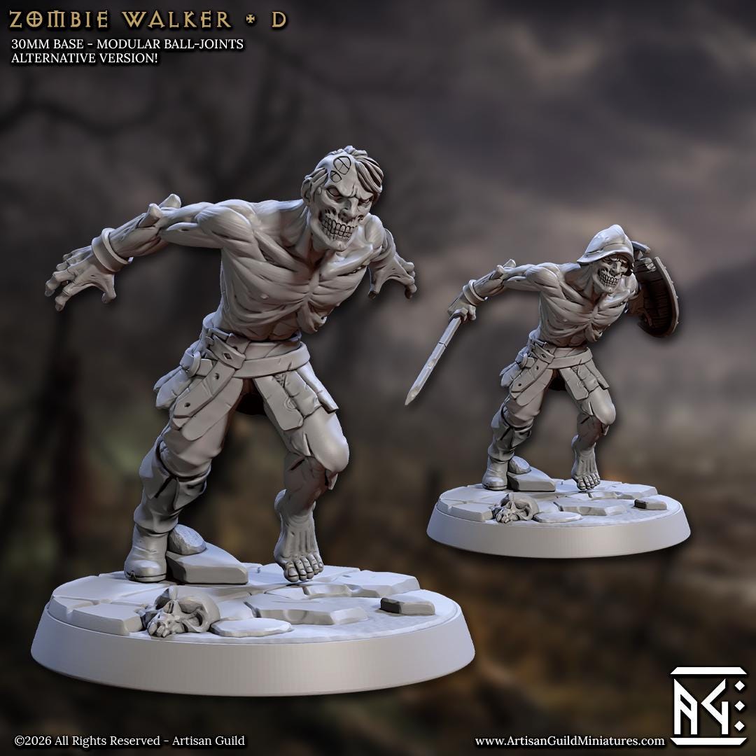 Zombie Walker, Pose D - Unpainted Miniature