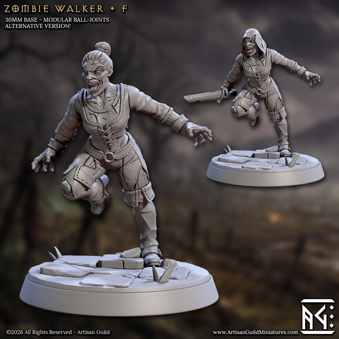 Zombie Walker, Pose F - Unpainted Miniature