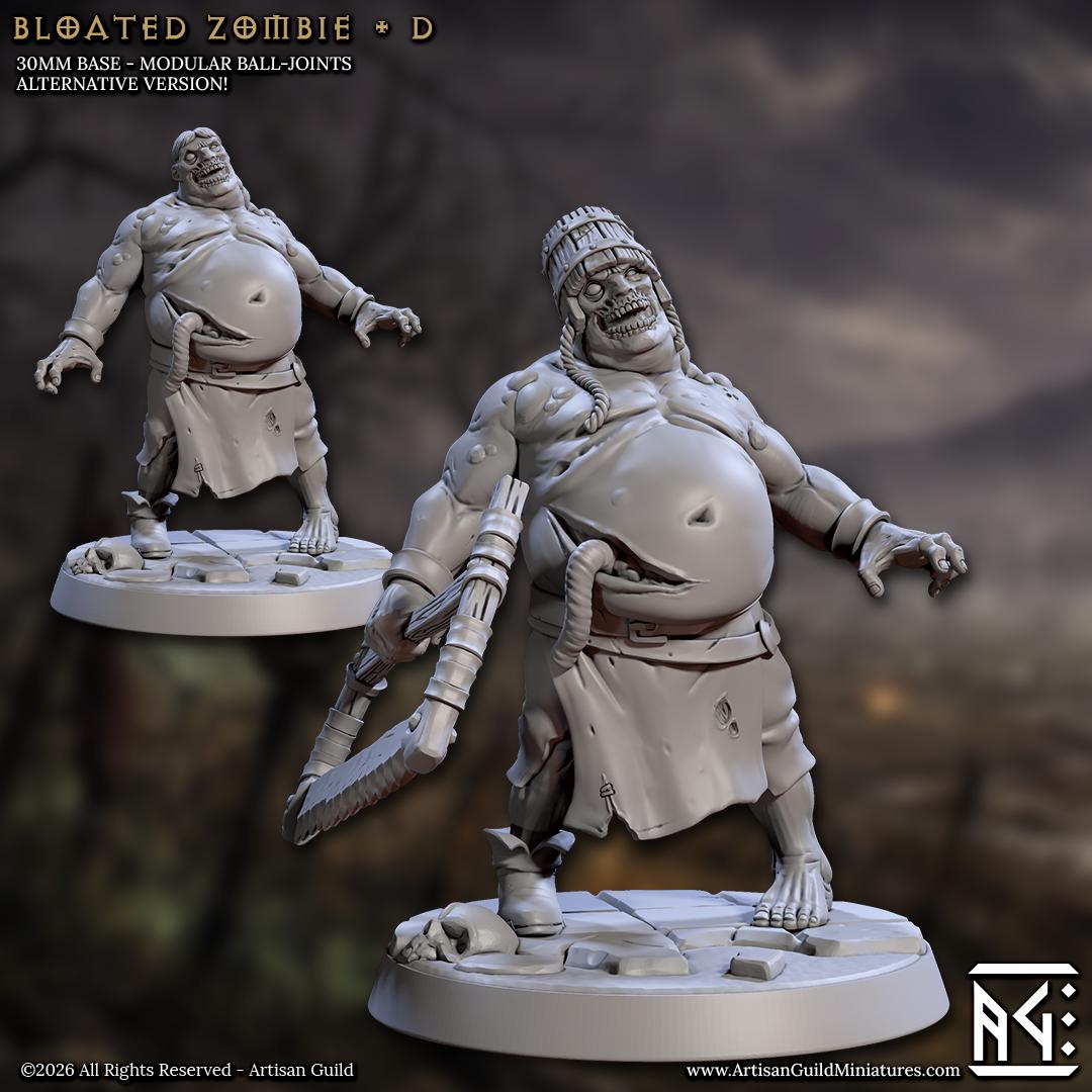 Bloated Zombie, Pose D - Unpainted Miniature