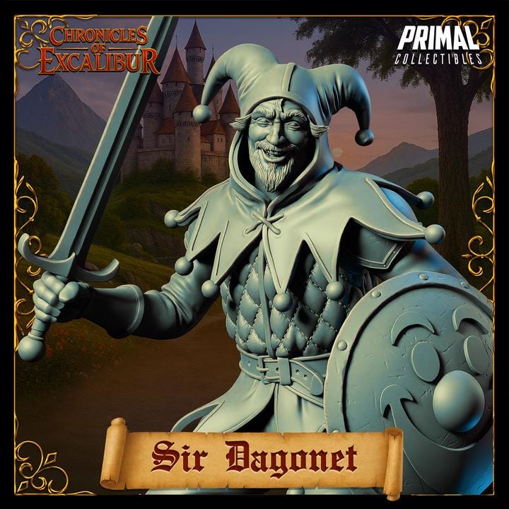 Sir Dagonet, Jester Knight - Chronicles of Excalibur - Unpainted Miniature