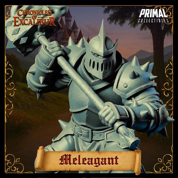 Cursed Warrior, Meleagant - Chronicles of Excalibur - Unpainted Miniature