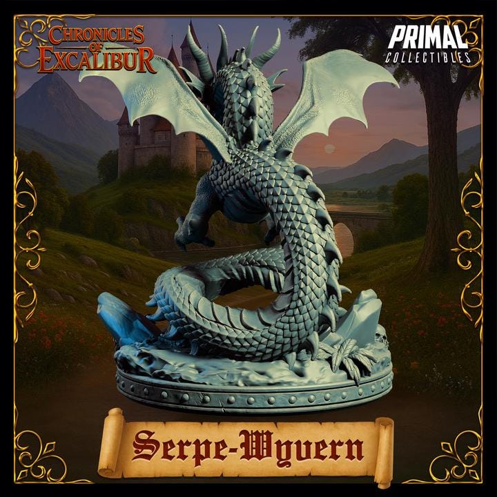 Wyvern, Serpent Dragon - Chronicles of Excalibur - Unpainted Miniature