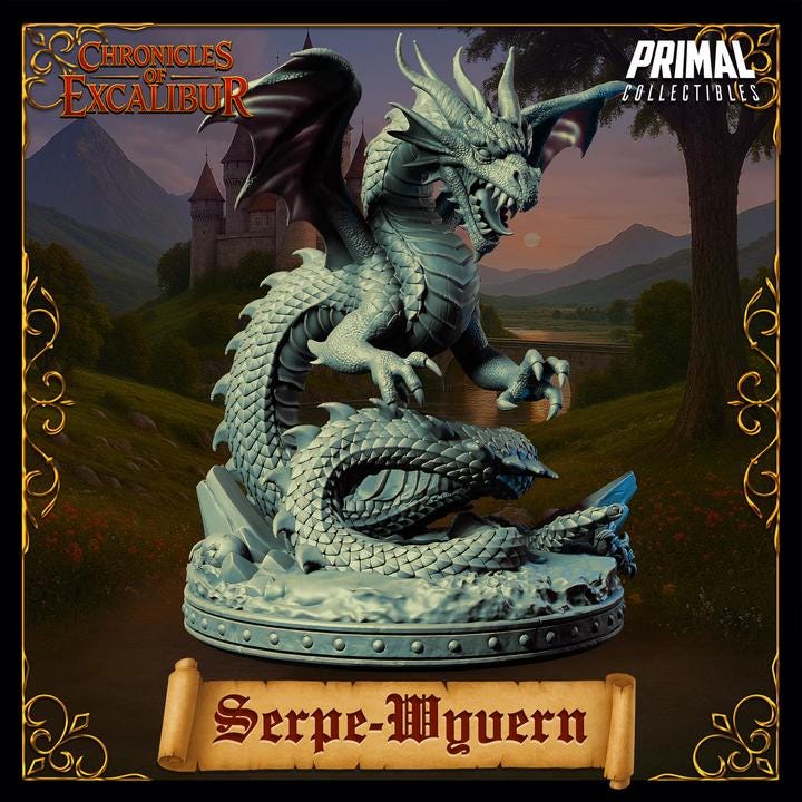 Wyvern, Serpent Dragon - Chronicles of Excalibur - Unpainted Miniature