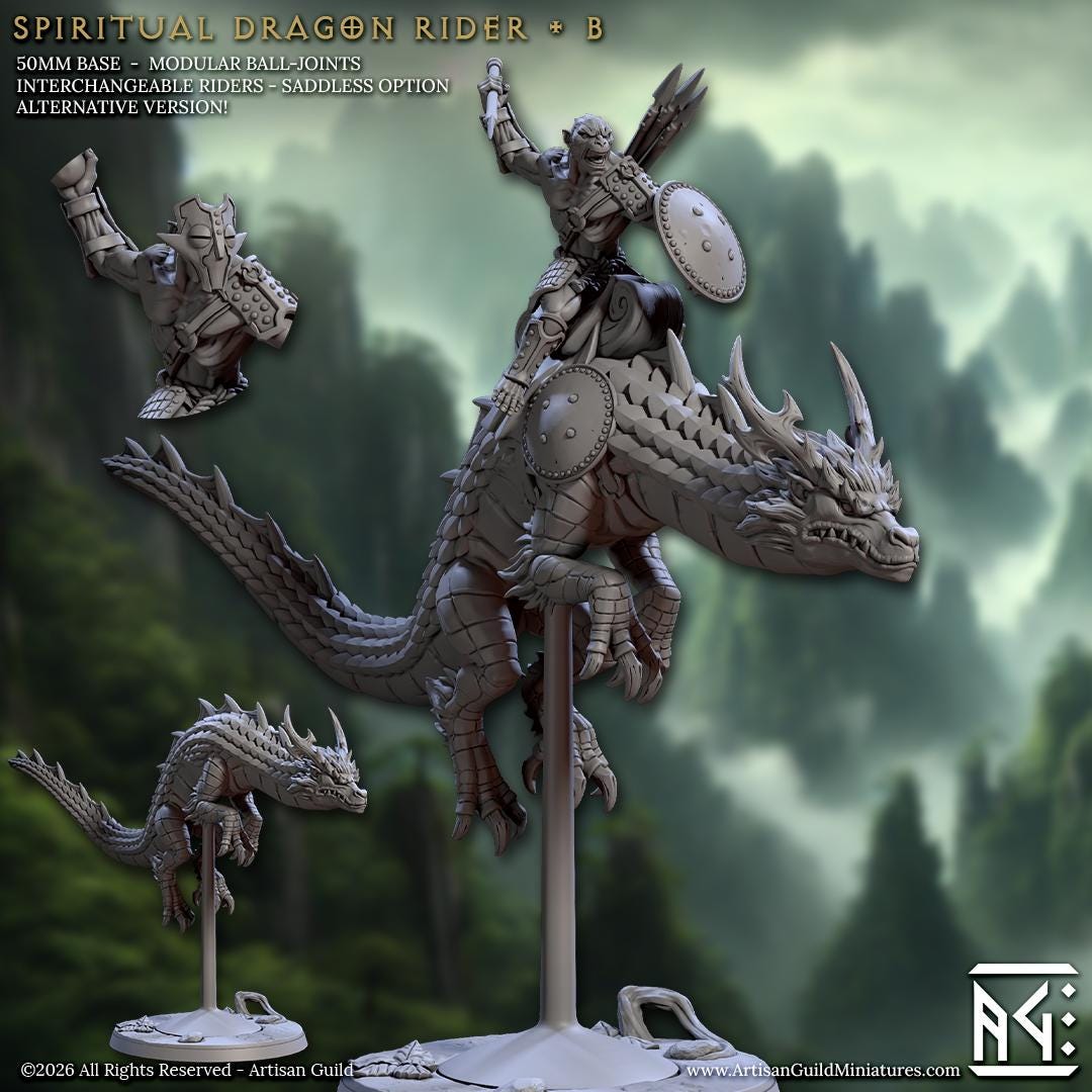 Dragon Rider, Pose B | Vanara Monks Set | Unpainted Miniature