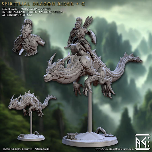 Dragon Rider, Pose C | Vanara Monks Set | Unpainted Miniature