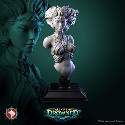Mermaid - Unpainted Miniature Bust