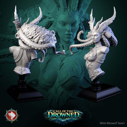 The Drowned Mother, Mermaid Matriarch - Unpainted Miniature Bust