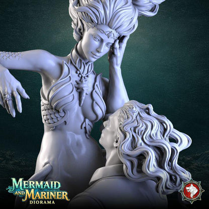 Mermaid & Mariner Diorama - Unpainted Miniature