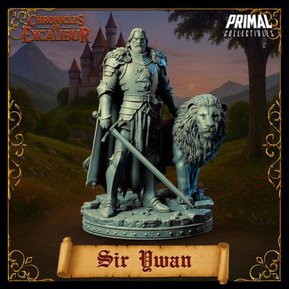 Knight with Lion, Sir Ywan- Chronicles of Excalibur - Unpainted Miniature