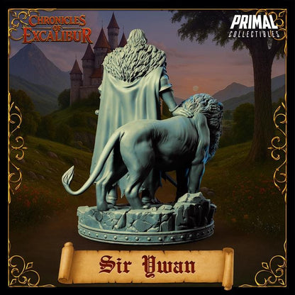Knight with Lion, Sir Ywan- Chronicles of Excalibur - Unpainted Miniature