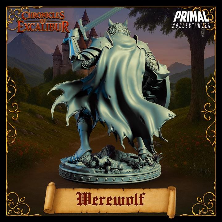 Werewolf Knight - Chronicles of Excalibur - Unpainted Miniature