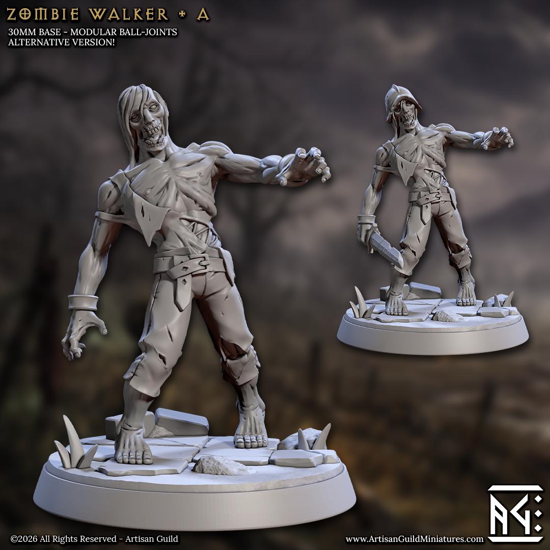 Zombie Walker, Pose A - Unpainted Miniature