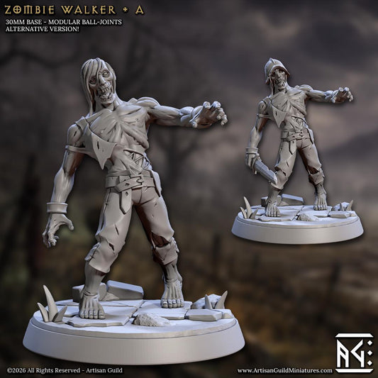Zombie Walker, Pose A - Unpainted Miniature