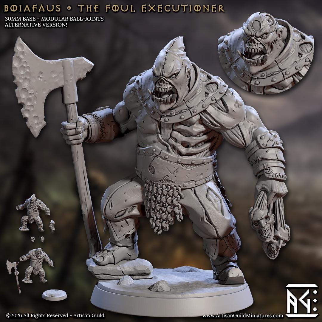 Boiafaus, the Foul Executioner - March of the Zombie Walkers - Unpainted Miniature