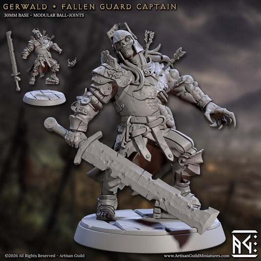 Gerwald, the Fallen Guard Captain - March of the Zombie Walkers - Unpainted Miniature