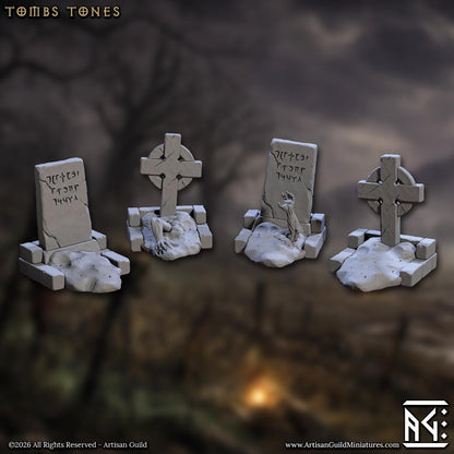 Tombstones - March of the Zombie Walkers - 32mm Scale - Unpainted Miniature