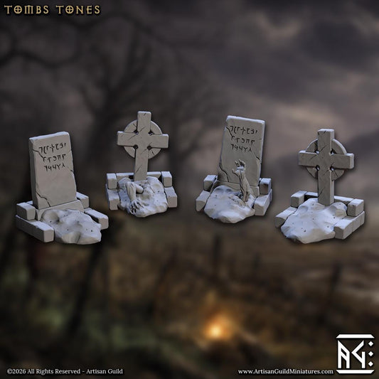 Tombstones - March of the Zombie Walkers - 32mm Scale - Unpainted Miniature