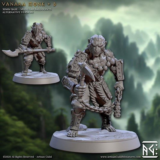 Monkeyfolk Warrior, Pose B - Vanara Monks - Unpainted Miniature
