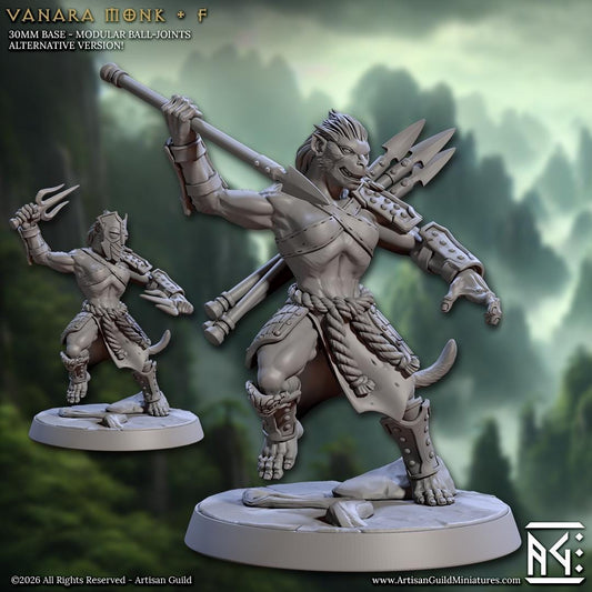 Monkeyfolk Warrior, Pose F - Vanara Monks - Unpainted Miniature