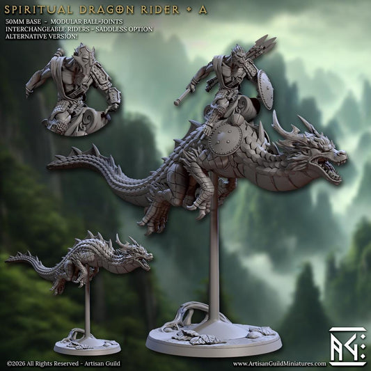 Dragon Rider, Pose A | Vanara Monks Set | Unpainted Miniature
