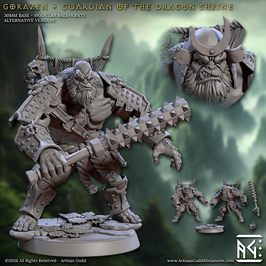 Gorazen, Guardian of the Dragon Shrine - Vanara Monks - Unpainted Miniature
