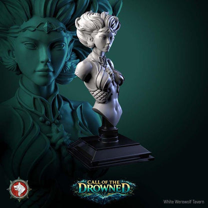 Mermaid - Unpainted Miniature Bust
