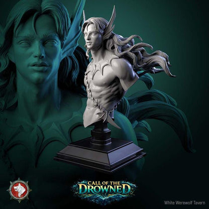 Merman - Unpainted Miniature Bust