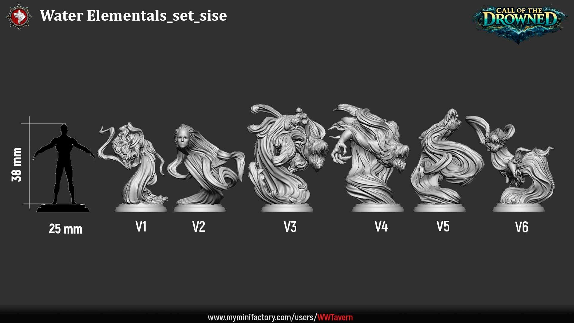 Water Elementals, Spirits - Unpainted Miniature