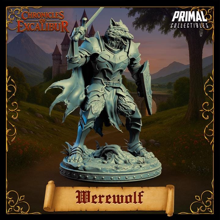 Werewolf Knight - Chronicles of Excalibur - Unpainted Miniature