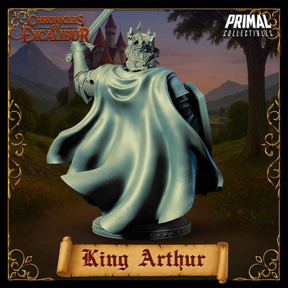 Human King, King Arthur - Unpainted Miniature Bust