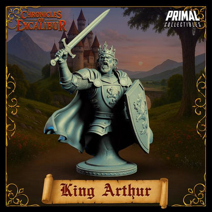 Human King, King Arthur - Unpainted Miniature Bust