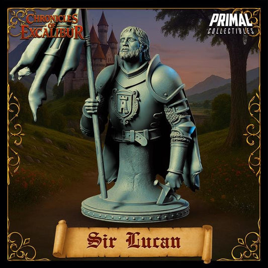 Knight with Banner, Sir Lucan - Unpainted Miniature Bust
