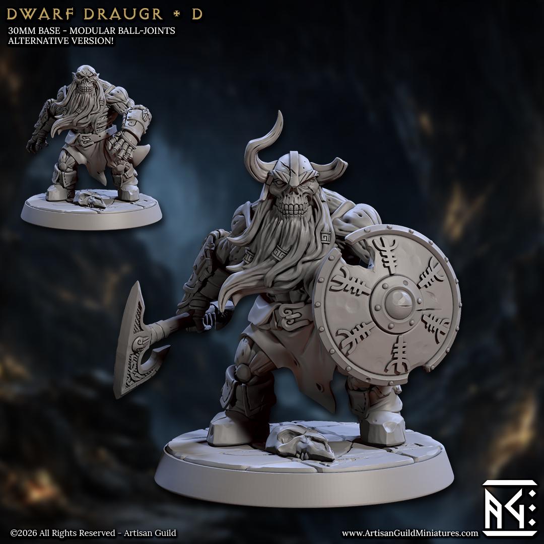 Undead Dwarf, Draugr Pose D - Curse of Goldvein - Unpainted Miniature